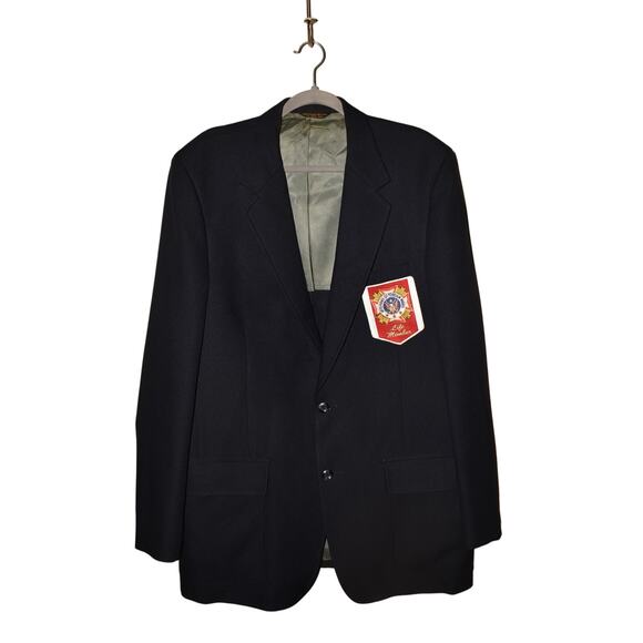 VETERANS OF FOREIGN‎ WARS Vintage Life Member Navy Blazer *See Measurements* - Picture 1 of 4